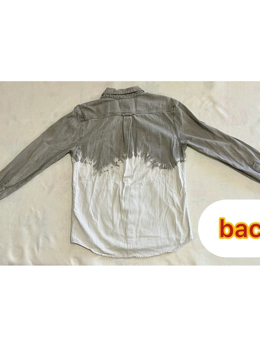Levi's Two-Tone Gray and White Dip-Dye Button Down Shirt US Men's Medium